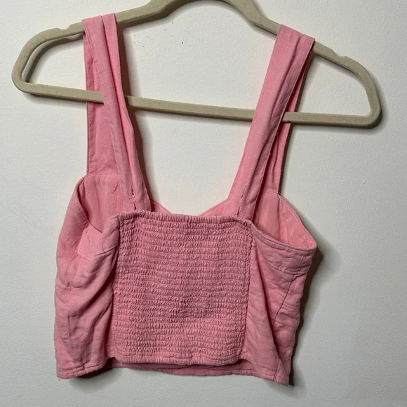 Abercrombie & Fitch Linen Pink Crop Top - Picture 4 of 5